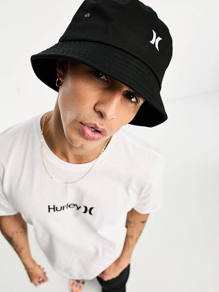 Hurley small logo bucket hat in black