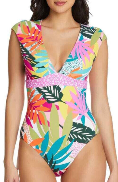 Bleu Rod Beattie 306638 Wild at Heart Cap Sleeve Mio One-Piece Swimsuit US 6