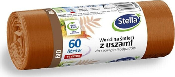 Stella Worki z uszami STELLA, do segregacji odpadów bio, 60 l, 14 szt., brązowe, brązowy