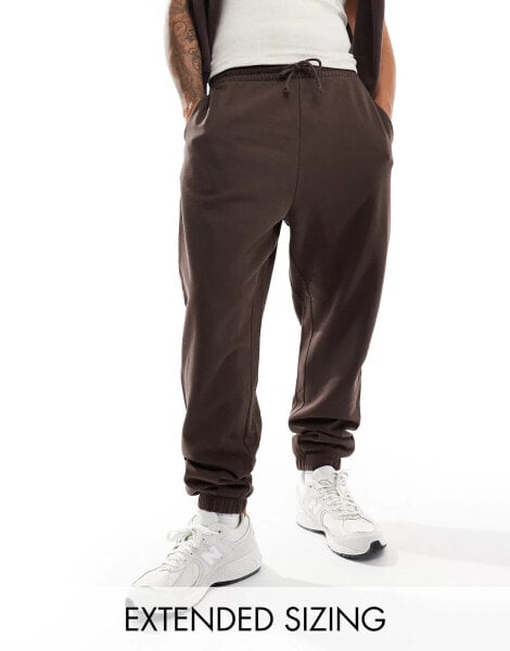 ASOS DESIGN essential oversized joggers in brown