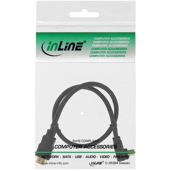 InLine High Speed HDMI Cable with Ethernet - angled - 10m