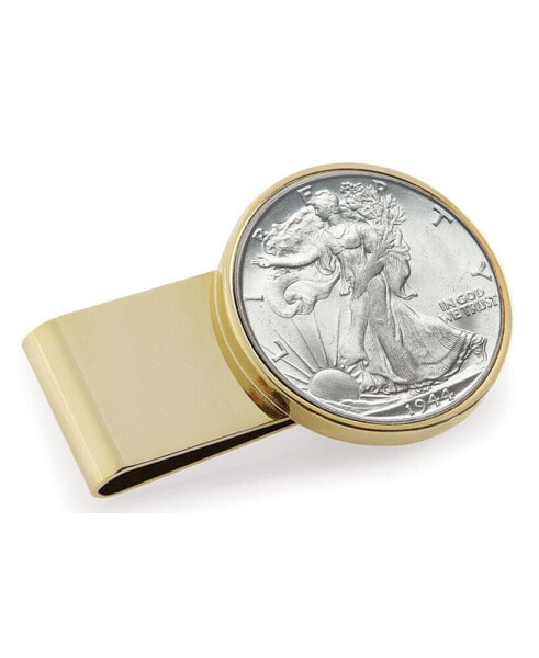 Men's Silver Walking Liberty Half Dollar Stainless Steel Coin Money Clip