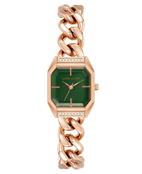 Women's Three-Hand Quartz Rose Gold-Tone Alloy Chain Bracelet Watch, 23mm