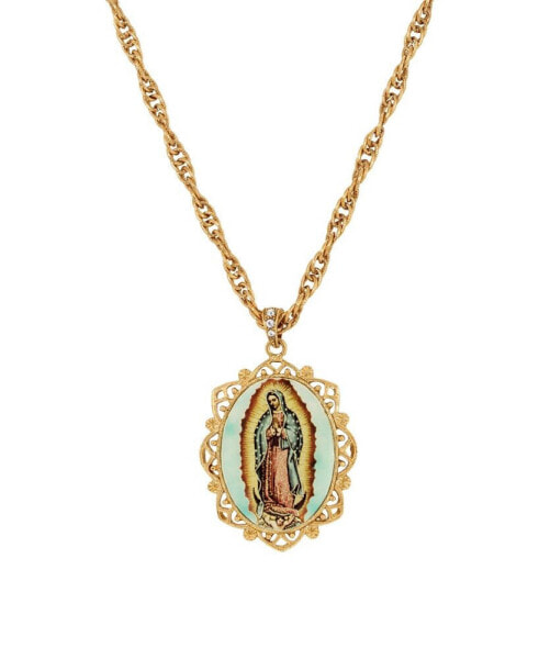 2028 enamel Our Lady of Guadalupe Necklace