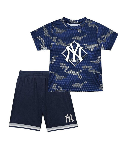 Toddler Boys and Girls Navy New York Yankees Field Ball T-shirt and Shorts Set