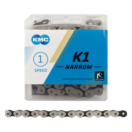 KMC K1 Kool Narrow Chain - Single Speed 3/32", 110 Links, Silver/Black