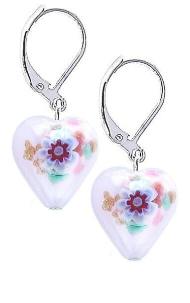 Серьги Lampglas Pink Flower ELH11