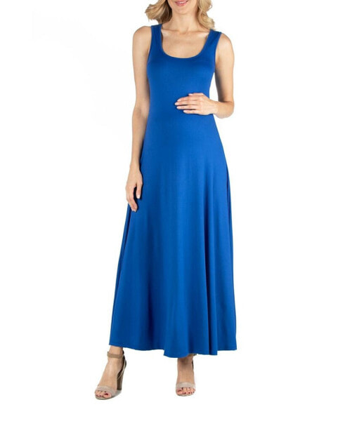 Slim fit A Line Sleeveless Maternity Maxi Dress