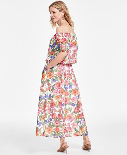 Women's Floral-Print Off-The-Shoulder Top, Created for Macy's