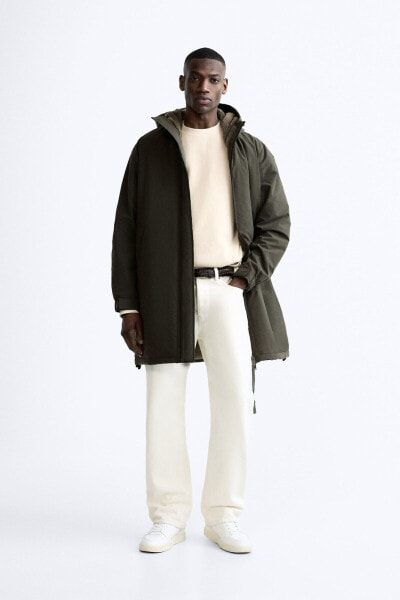 Technical parka with matching faux shearling