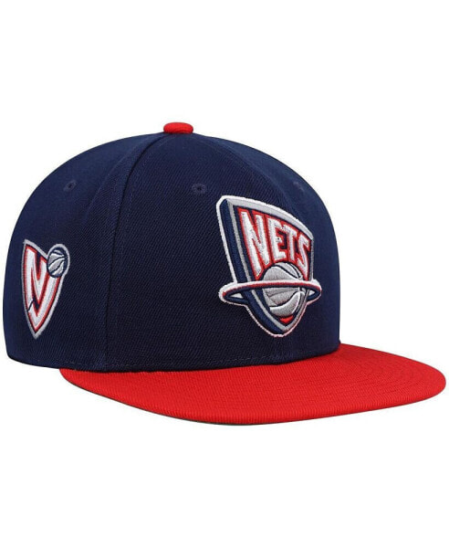 Men's Navy, Red New Jersey Nets Hardwood Classics Core Side Snapback Hat