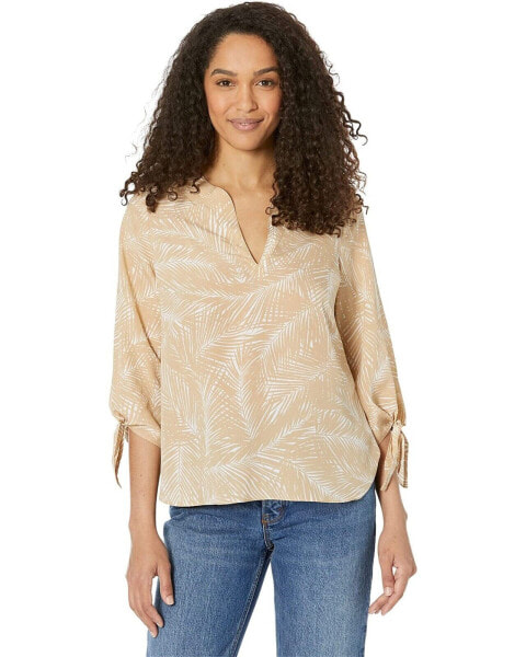 MICHAEL Michael Kors Palm Tie Top Khaki XS