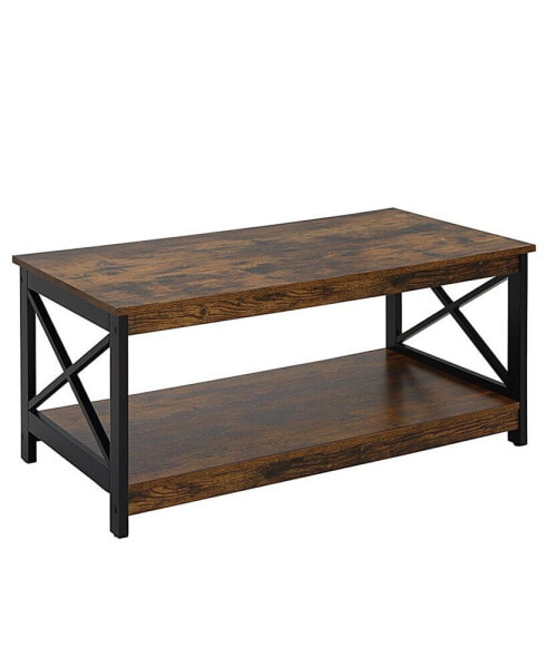 39.5" Medium-Density Fiberboard Oxford Coffee Table with Shelf