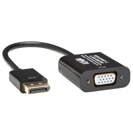 Tripp P134-06N-VGA-V2 DisplayPort to VGA Active Adapter Video Converter - DP ver 1.2 (M/F) - 6-in. (15.24 cm) - 0.15 m - DisplayPort - VGA (HD15) - Male - Female - Gold