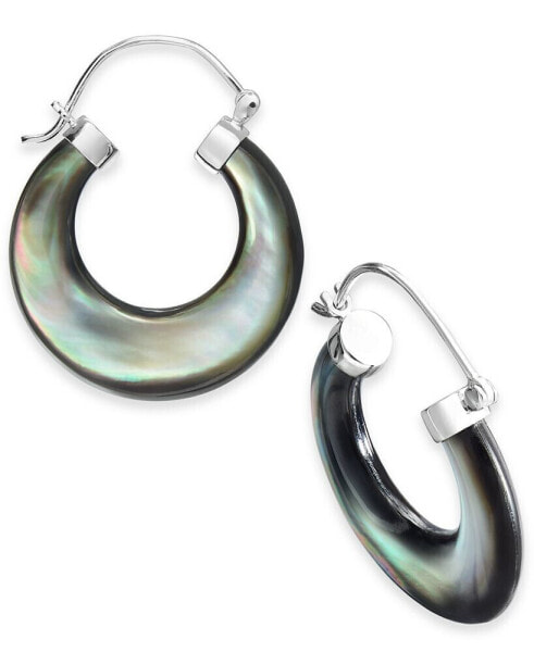 Серьги Macys Black MotherofPearl Hoop