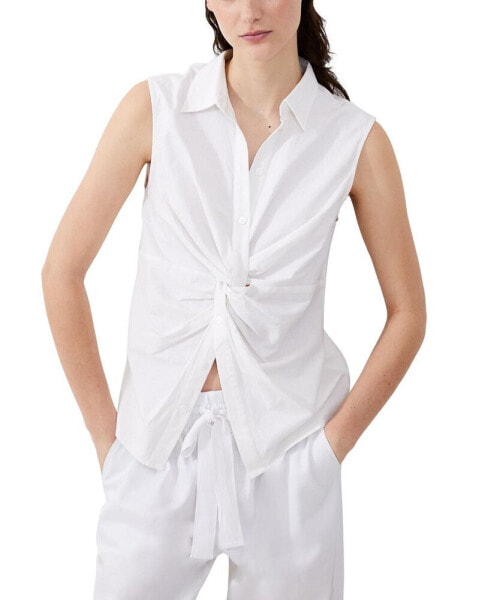 Women's Aofie Linen-Blend Twist-Front Shirt