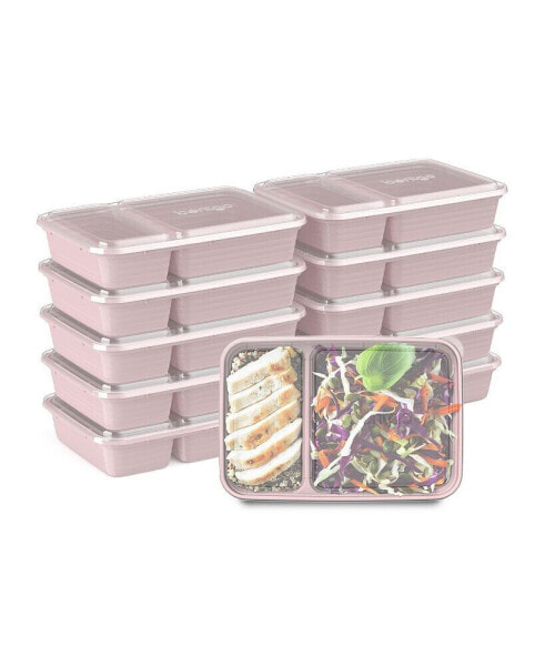 Food Prep 2-Compartment Food Storage Containers, Pack of 10