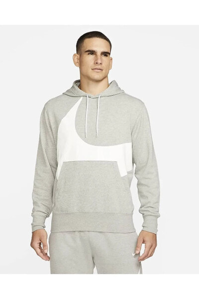 Толстовка Nike Мужская Спортивная с капюшоном и логотипом Swoosh Темно-серого цвета - Серый