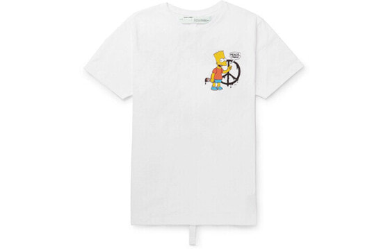 OFF-WHITE x The Simpsons/辛普森一家 联名款 印花短袖T恤 正常版型 男款 白色 / Футболка OFF-WHITE The OMAA027S191850340188