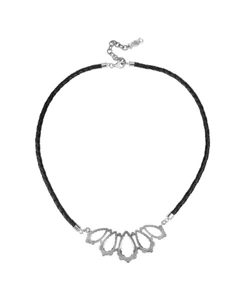 Southwestern Raindrop Necklace-Features Sterling Silver Pendant with 20 Inch Black Leather Cord