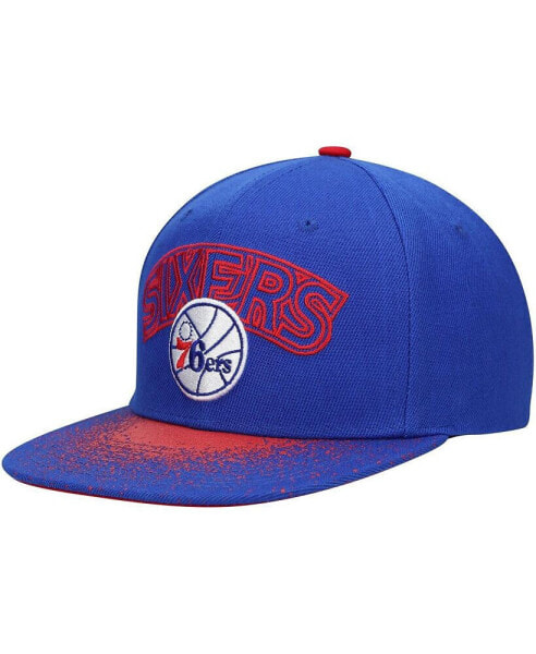 Men's Blue Philadelphia 76ers Hardwood Classics Energy Re-Take Speckle Brim Snapback Hat