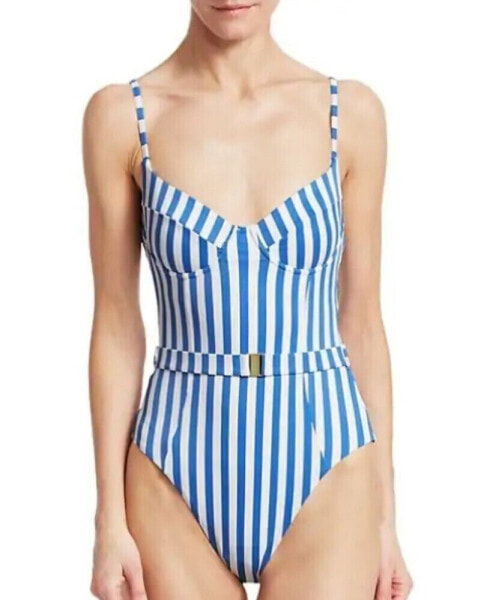 WeWoreWhat 256150 Women Danielle Striped One Piece Swimsuit Size Large