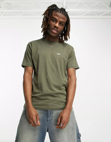 Vans left chest logo t-shirt in dark olive