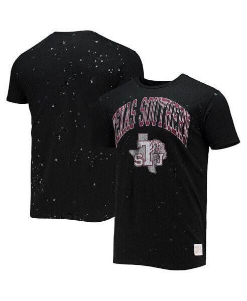 Men's Black Texas Southern Tigers Bleach Splatter T-shirt