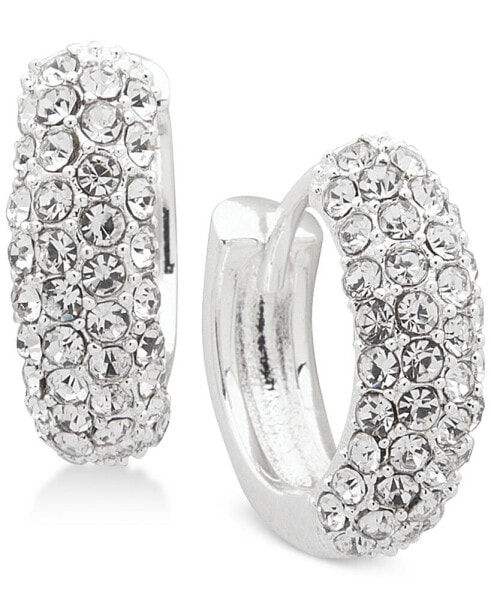 Crystal Pavé Huggie Small Hoop Earrings 1/2"