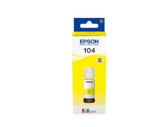 Epson 104 EcoTank Yellow ink bottle - Yellow - Epson - EcoTank ET-4700 EcoTank ET-2726 EcoTank ET-2720 EcoTank ET-2715 EcoTank ET-2714 EcoTank ET-2712... - 65 ml - Inkjet - Multicolour