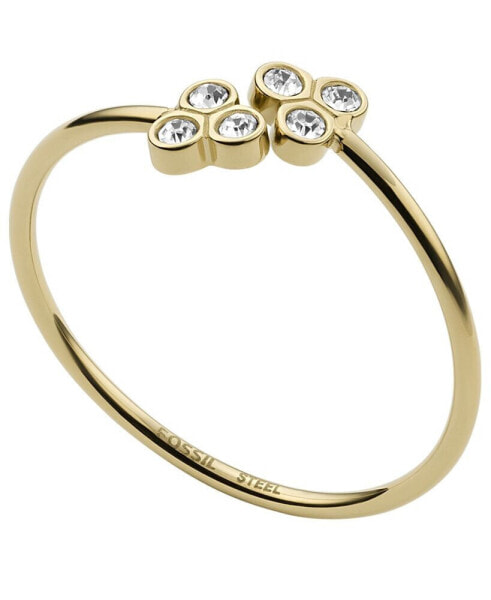 Sutton Trio Glitz Gold-tone Stainless Steel Ring