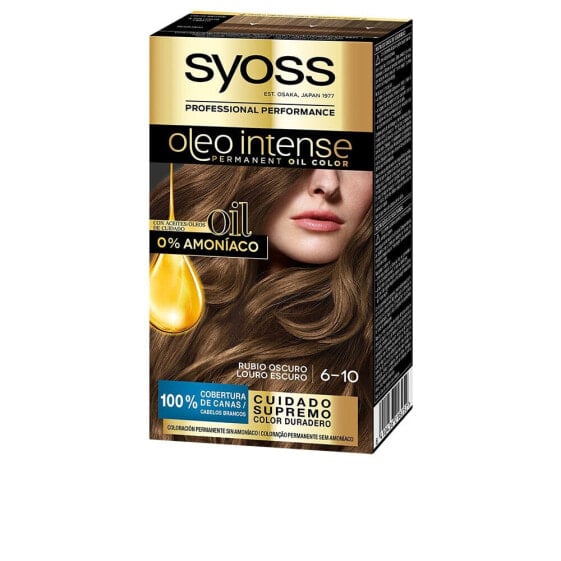 Syoss Oleo Intense Permanent Hair Color No. 6.10 Стойкая масляная краска для волос без аммиака, оттенок темно-русый