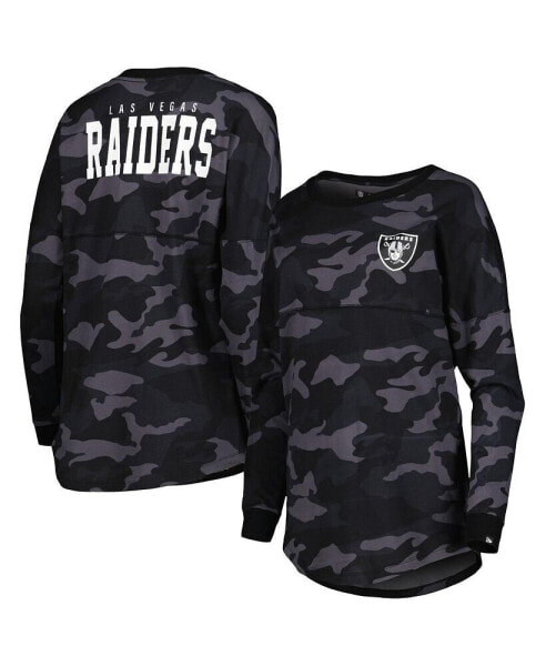 Women's Black Las Vegas Raiders Camo Long Sleeve T-shirt