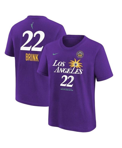 Men's and Woman's Cameron Brink Purple Los Angeles Sparks 2024 WNBA Draft Name Number T-Shirt