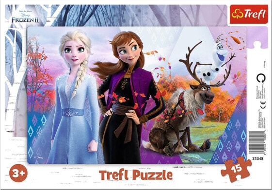 Trefl Puzzle 15 elementów ramkowe Magiczny świat Anny i Elsy - Frozen 2