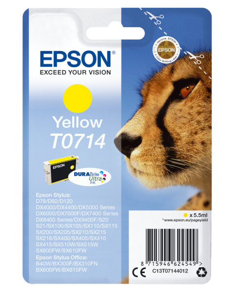 Epson Singlepack Yellow T0714 DURABrite Ultra Ink - Pigment-based ink - 5.5 ml - 480 pages - 1 pc(s)