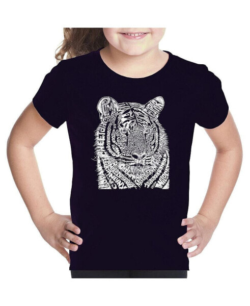 Girls Word Art T-shirt Cats