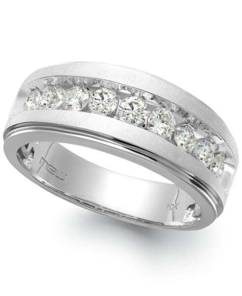 Men's Nine-Stone Diamond Ring in 10k White Gold (1/4 ct. t.w.)