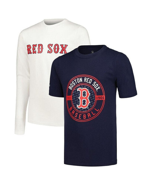 Big Boys Navy, White Boston Red Sox T-shirt Combo Set