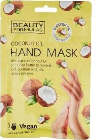 BEAUTY FORMULAS_Hand Mask regenerująca maska do dłoni Coconut Oil 1 para