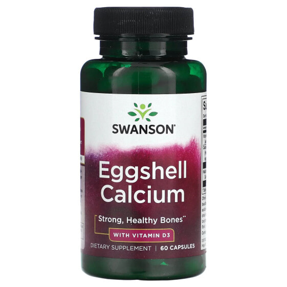 Витамин D3 с кальцием для яичной скорлупы, 60 капсул Swanson