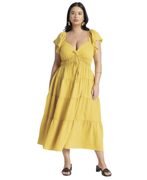 Plus Size Ruffled Tiered Maxi Dress