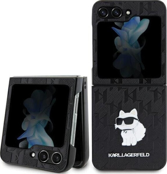 Karl Lagerfeld Karl Lagerfeld KLHCZF5SAPCHNPK Z Flip5 F731 hardcase czarny/black Saffiano Monogram Choupette Pin