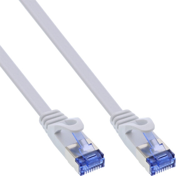 InLine Flat patch cable - U/FTP - Cat.6A - white - 7m