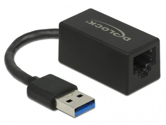 Delock Adapter SuperSpeed USB (USB 3.2 Gen 1) with USB Type-A male > Gigabit LAN 10/100/1000 Mbps compact black - USB 3.2 Gen 1 (3.1 Gen 1) Type-A - 10,100,1000 Mbit/s - IEEE 802.1Q - IEEE 802.3 - IEEE 802.3ab - IEEE 802.3az - IEEE 802.3u - IEEE 802.3x - Black -