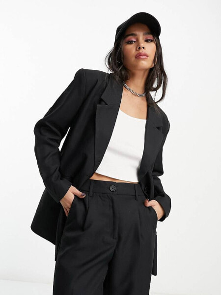 Noisy May tailored blazer co-ord in black