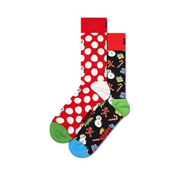 Носки Happy Socks с снеговиками и большими точками, набор из 2 пар