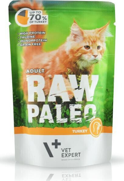 VetExpert VetExpert Raw Paleo ADULT 100g TURKEY - Mokra Karma dla Kotów 70% INDYKA, Bez zbóż