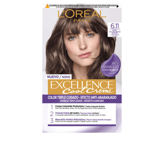 L'Oreal Paris Excellence Creme 6.11 Стойкая ухаживающая краска для волос, оттенок темно-пепельный блондин