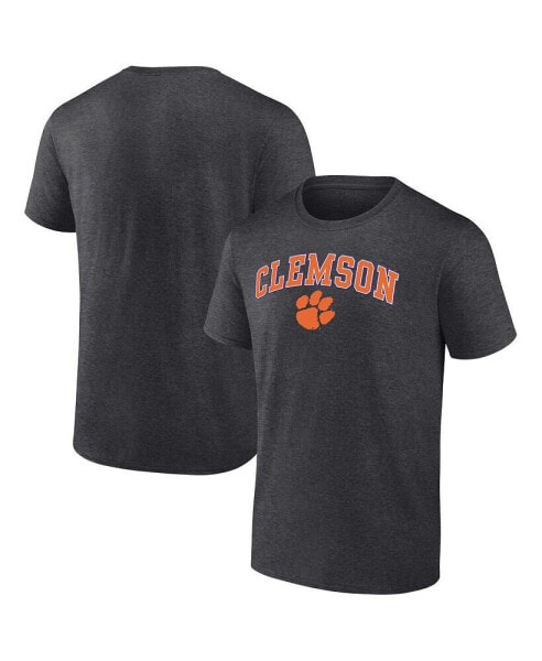 Men's Heather Charcoal Clemson Tigers Campus T-shirt